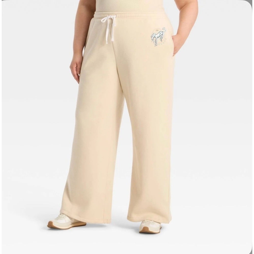 Ford Bronco Wide Leg Sweatpants Beige Graphic Lounge Pants Plus Size 3X NWT